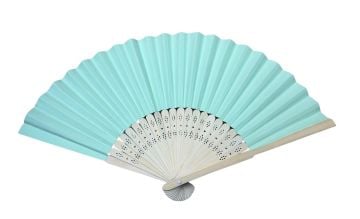 Ahşap Saplı Kağıt Yelpaze Yeşil (50 Adet)