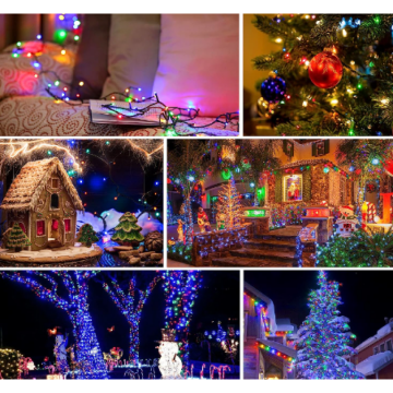 100 LED 11m RGB Solar Güneş Enerjili Siyah Kablo Renkli Bahçe Lambası