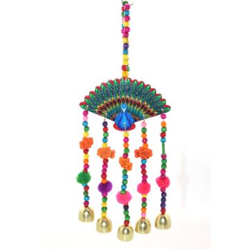 Renkli Tavus Kuşu Tasarımlı Rüzgar Çanı