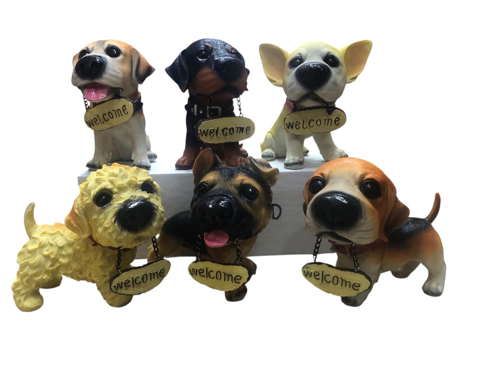 Dekoratif Polyester Welcome Köpek Biblosu