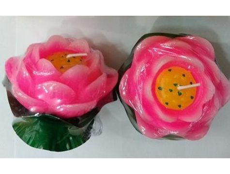 Suda Yüzen Nilüfer Su Çiçeği Mum (2 Adet)