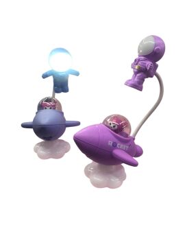 Astranot ve Roket Tasarımlı  Şarjlı Masa Lambası