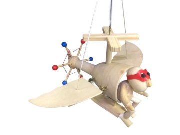 Ahşap Dekoratif Yaylı Uçan Helikopter Adam Tavan Süsü