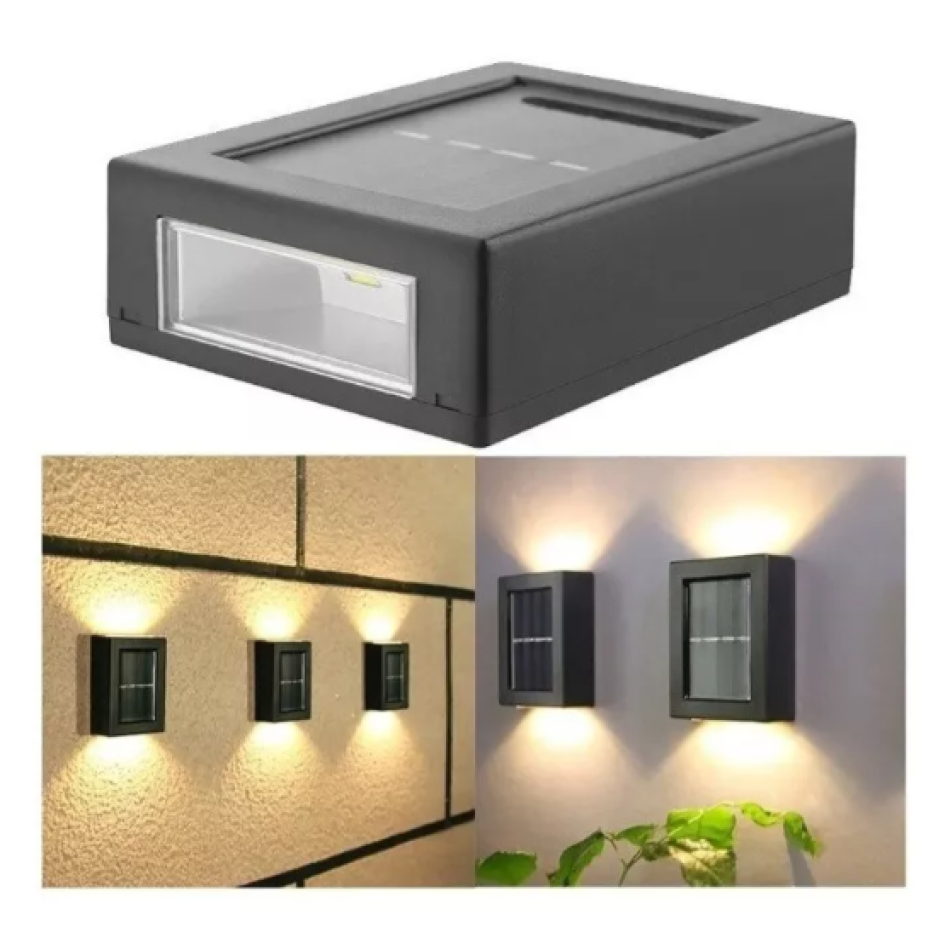 4 LED'li Solar Bahçe ve Duvar Lambası – Gün Işığı (Modern Tasarım)