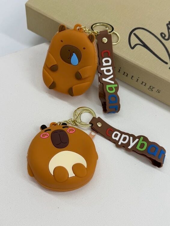 Mini Sevimli Capybara Tasarımlı Çocuk Çantası Cüzdan Anahtarlık