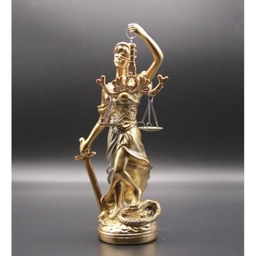 Gold Adalet Tanrıçası Themis Heykeli Büyük Boy