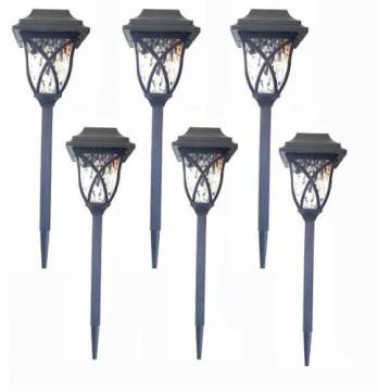 Lamba Tasarımlı Solar Güneş Enerji Bahçe Aydınlatma Lambası (6 Adet)
