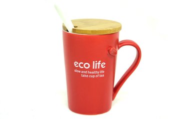 Sağlıkı Yaşam Eco Life Temalı Kaşıklı Kupa Bardak
