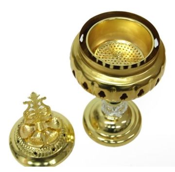 Metal Sarı Ayaklı Cam Buhurdanlık