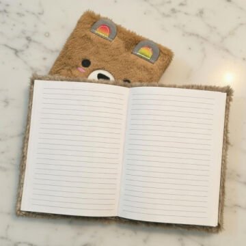 Sevimli Peluş Panda Çizgili Defter