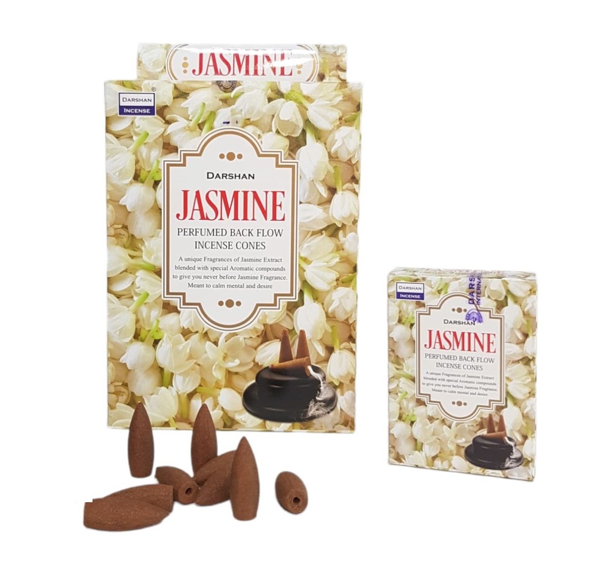 Darshan Jasmine Geri Akış Back Flow Konik Tütsü (120 Adet)