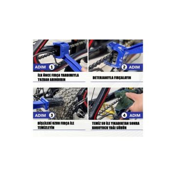 Çift Yönlü Motosiklet Bisiklet Zinciri Temizleme Fırçası