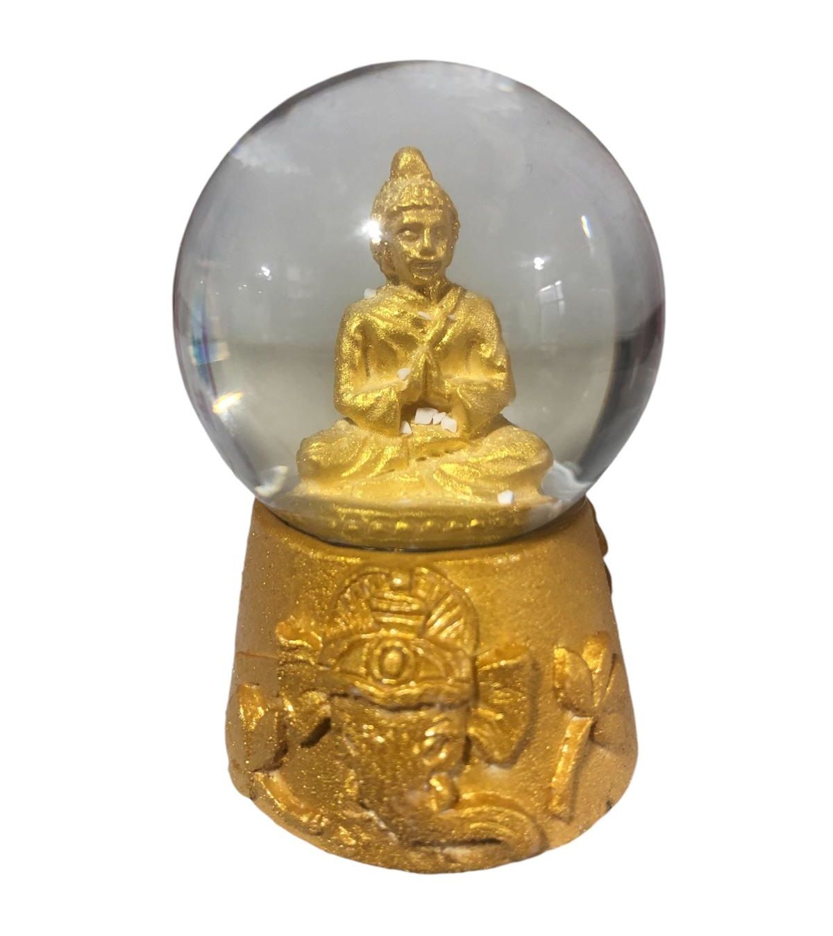 Gold Buda Temalı Mini Işıklı Cam Kar Küresi