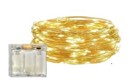 Pilli Gün Işığı Peri Led Dekoratif Yılbaşı Aydınlatma (10 Mt )