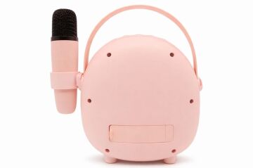Çocuklara Hediye Retro Tasarımlı Bluetooth Karaoke Pembe