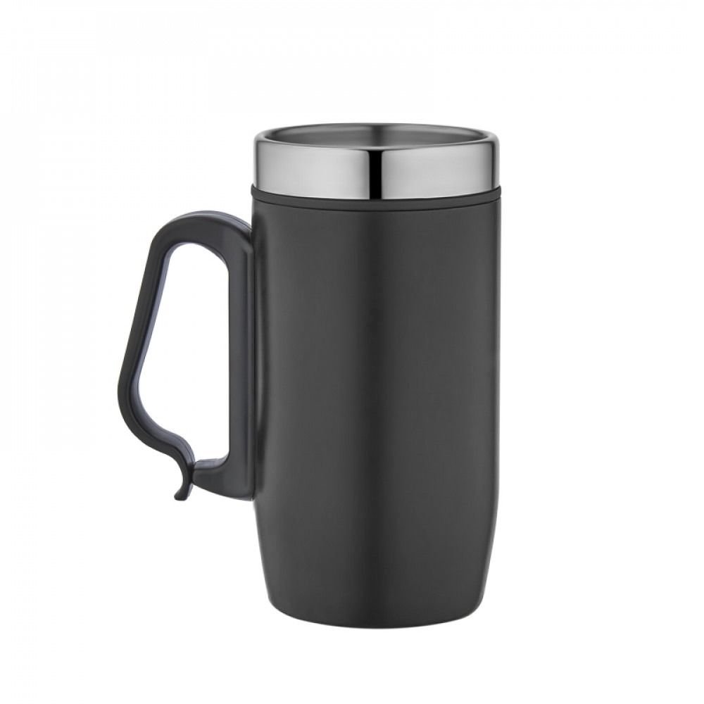 Paslanmaz Çelik Siyah Kulplu Kupa 240 ML