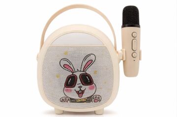 Çocuklara Hediye Retro Tasarımlı Bluetooth Karaoke Beyaz