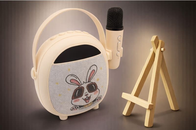 Çocuklara Hediye Retro Tasarımlı Bluetooth Karaoke Beyaz