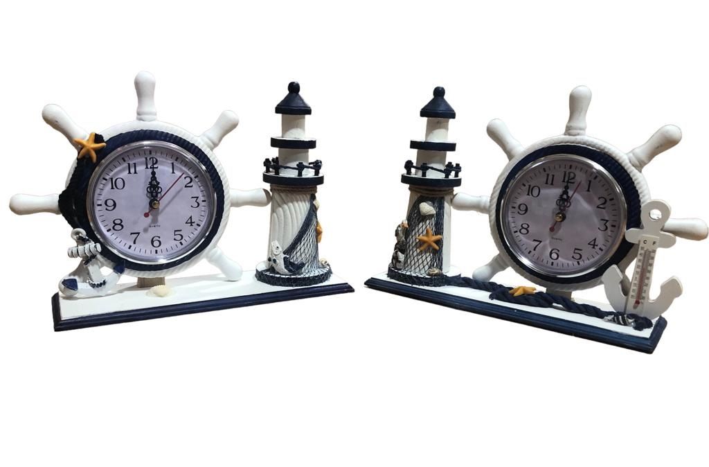 Dekoratif Deniz Fenerli Marin Dümen Masa Saati