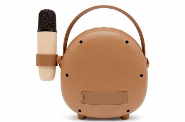 Çocuklara Hediye Retro Tasarımlı Bluetooth Karaoke Kahverengi