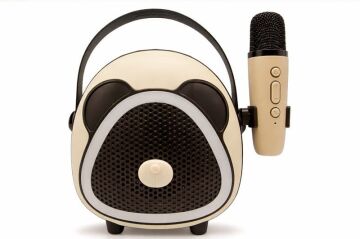 Çocuklara Hediye Retro Tasarımlı Bluetooth Karaoke Koyu Kahverengi