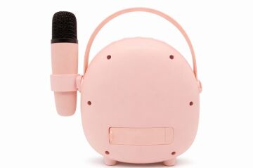 Çocuklara Hediye Retro Tasarımlı Bluetooth Karaoke Pastel Pembe