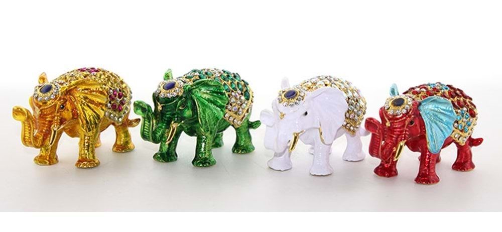 Swarovski Taşlı Tekli Fil (13 cm x 7 cm)