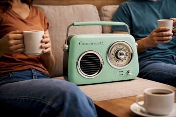 Nostaljik Retro Tasarım Bluetooth FM Radyo Mint Yeşil