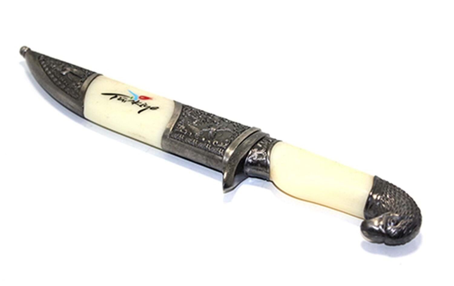 Dekoratif Türkiye Yazılı Metal Kama (28 cm)