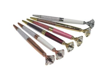 Taşlı Şık Metal Tükenmez Kalem