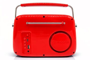 Nostaljik Retro Tasarım Bluetooth FM Radyo Kırmızı