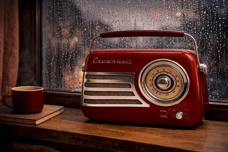 Nostaljik Retro Tasarım Bluetooth FM Radyo Kırmızı