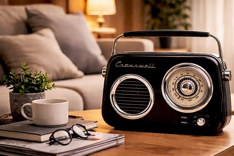 Nostaljik Retro Tasarım Bluetooth FM Radyo Siyah