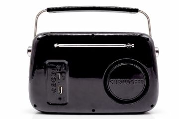 Nostaljik Retro Tasarım Bluetooth FM Radyo Siyah