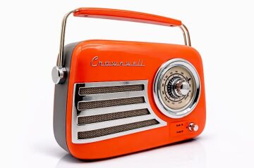 Nostaljik Retro Tasarım Bluetooth FM Radyo Turuncu