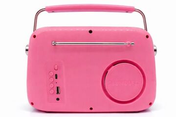 Nostaljik Retro Tasarım Bluetooth FM Radyo Pembe