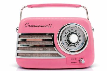 Nostaljik Retro Tasarım Bluetooth FM Radyo Pembe