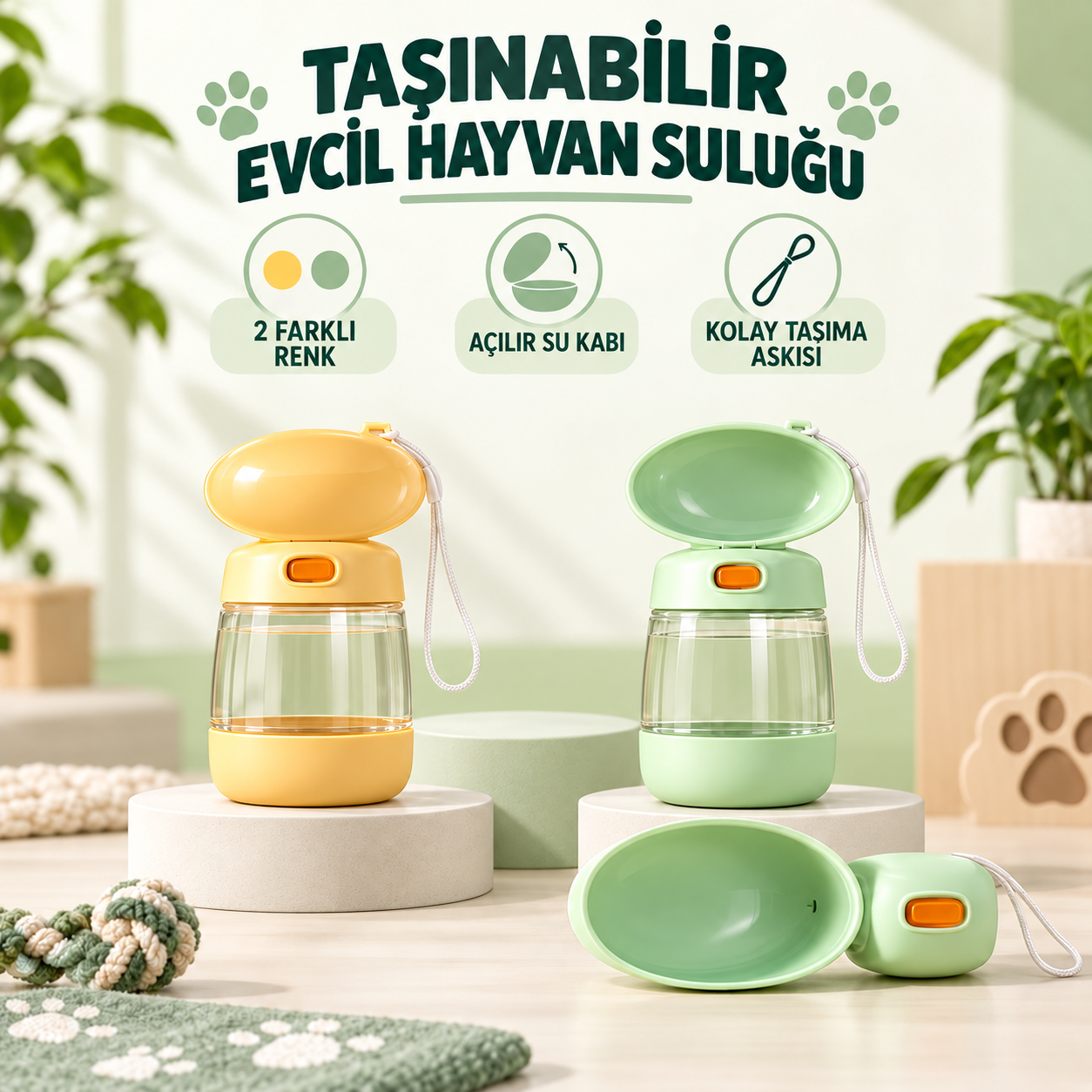Taşınabilir Evcil Hayvan  Suluğu (3 Adet)