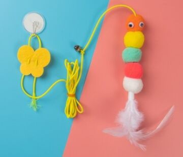 Kendinden Yapışkanlı Çanlı Halatlı Kedi Oyun Oltası