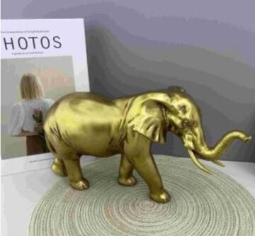 Gold Polyester Fil Biblosu - Şans Getiren Dekoratif Obje (16 x 28 cm)