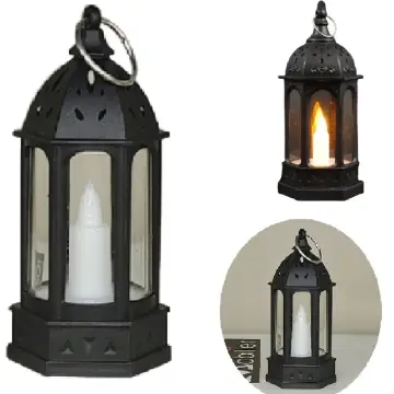 Ramazan Feneri Kandil Şeklinde Pilli Işıklı Mum Biblo (9 cm)