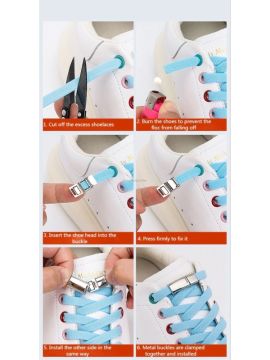 Çocuklar İçin Pratik Mıknatıslı Ayakkabı Bağcığı Siyah Renk