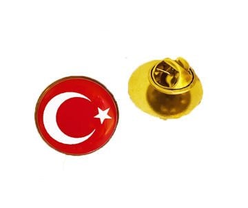 Yuvarlak Türk Bayrak Rozeti 35'li