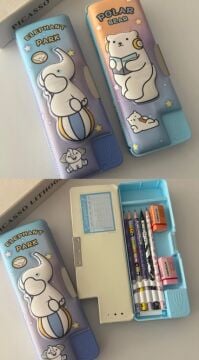 Fil Ve Kutup Ayısı Tasarımlı Kalem Kutusu Kalemlik