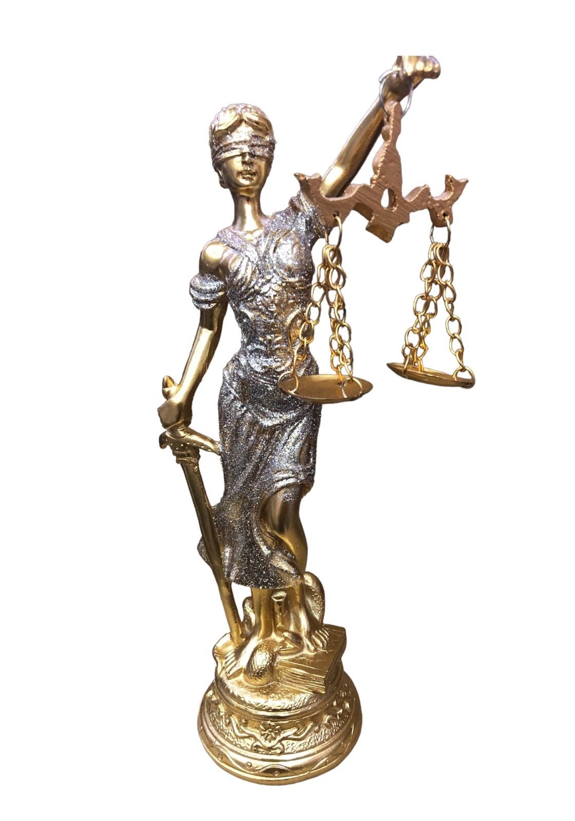 Polyester Terazili Adalet Tanrıçası Heykeli Biblosu (19cm)