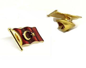 Dalgalı Türk Bayrağı Rozeti 30'lu
