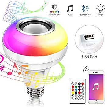 Bluetooth Hoparlör & Led Lamba Uzaktan Kumandalı Ampül (Usb Girişli)