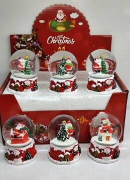 Yılbaşı Noel Baba Çam Ağacı Kardan Adam Cam Kar Küresi