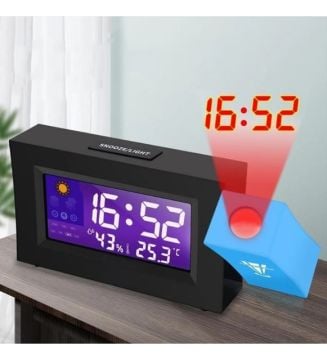 Yansıtmalı Alarmlı Projektör Nem Ölçer Çalar Masa Saati
