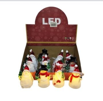 Işıklı Ledli Kardan Adam Figürlü Yılbaşı Dekor Süsü